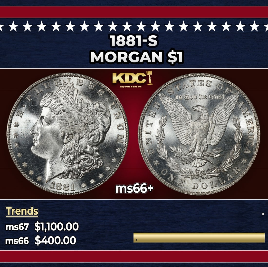 1881-s Morgan Dollar $1 ms66+ SEGS (1 of 3)