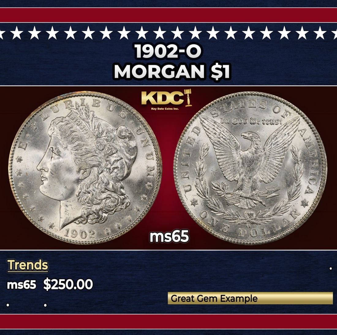 1902-o Morgan Dollar $1 Grades ms65 (1 of 3)
