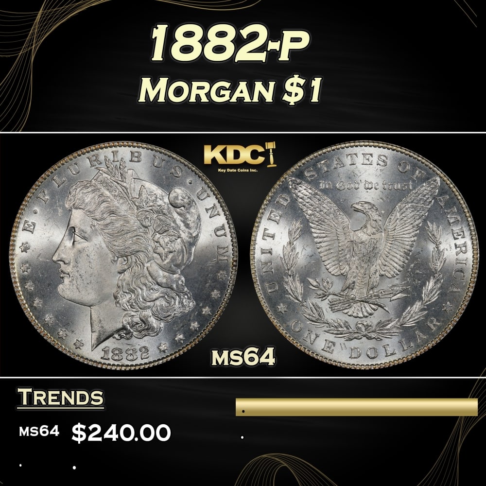 1882-p Morgan Dollar $1 Grades ms64 (1 of 3)