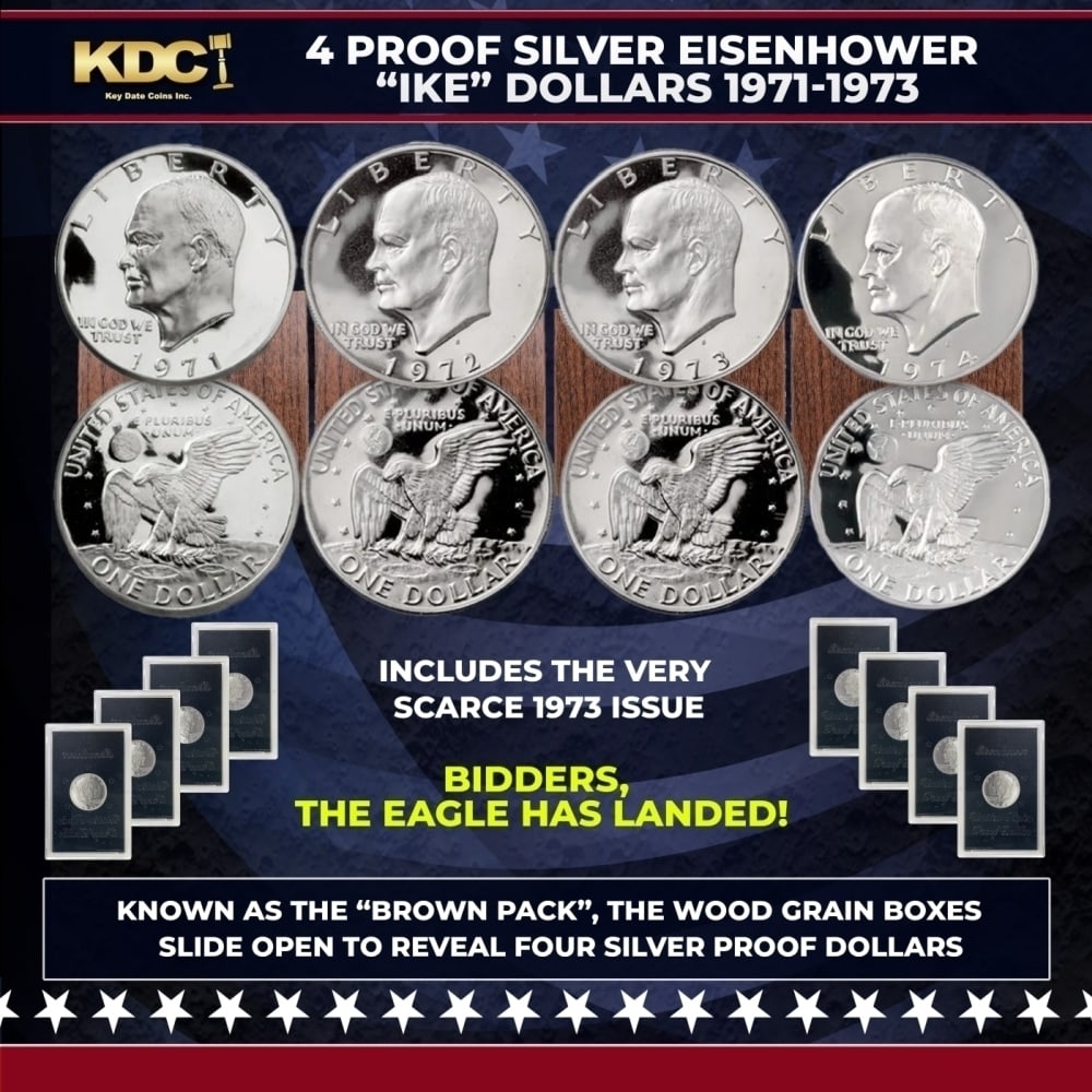1971-1974 Full US Mint Silver Proof "Brown Ikes" Run, In Original Packaging (1 of 1)
