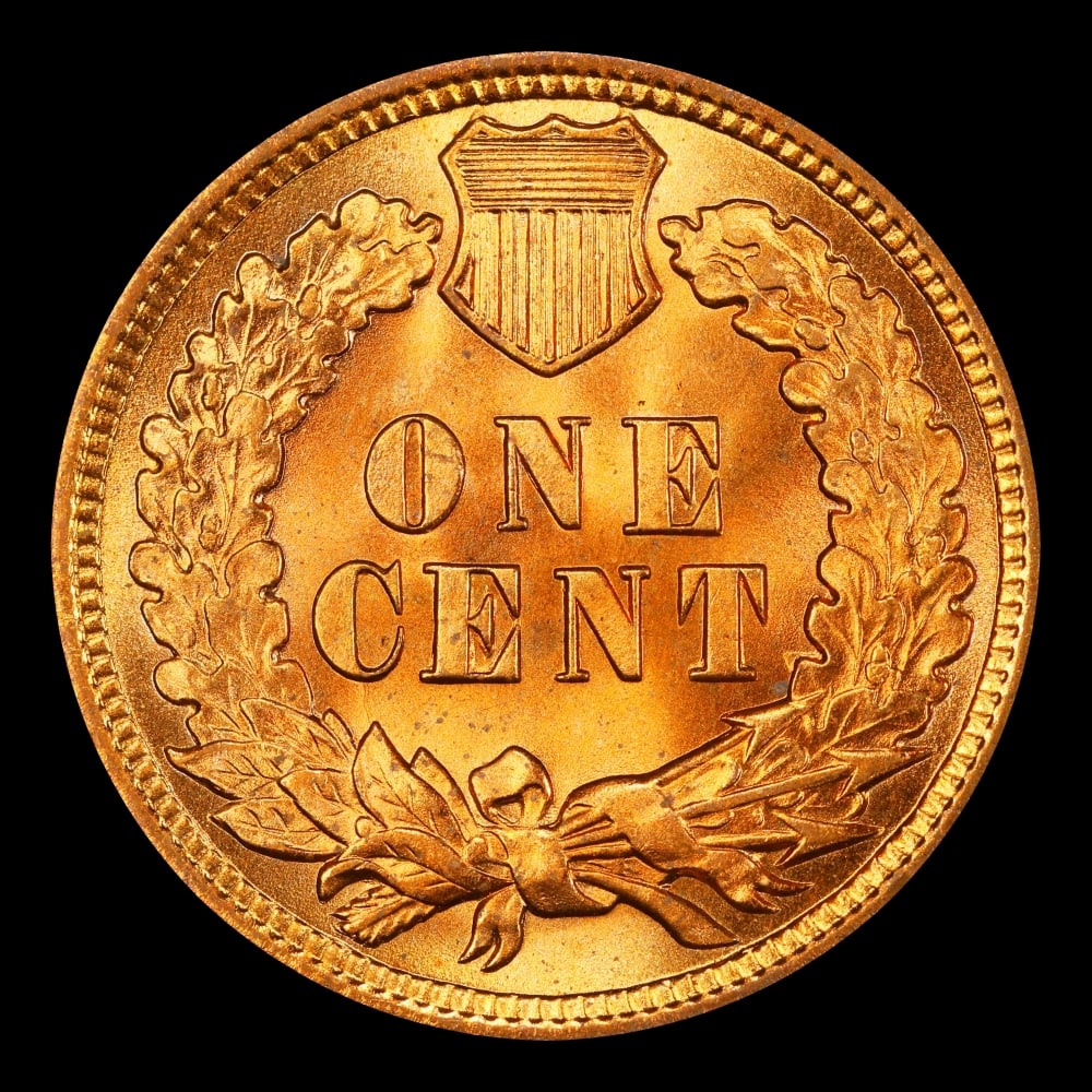 1908 Indian Cent . 1c Grades ms65 rd - 3