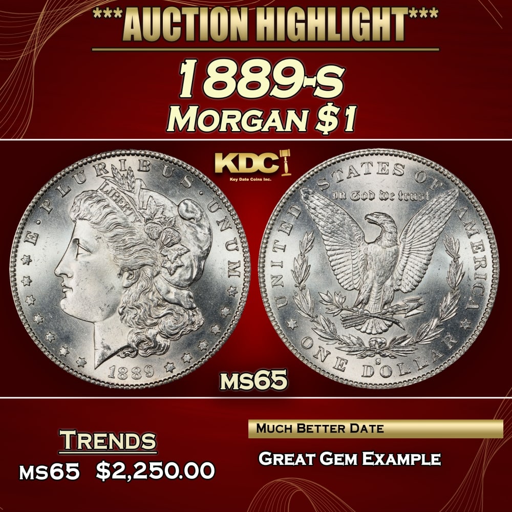1889-s Morgan Dollar $1 ms65 SEGS (1 of 3)