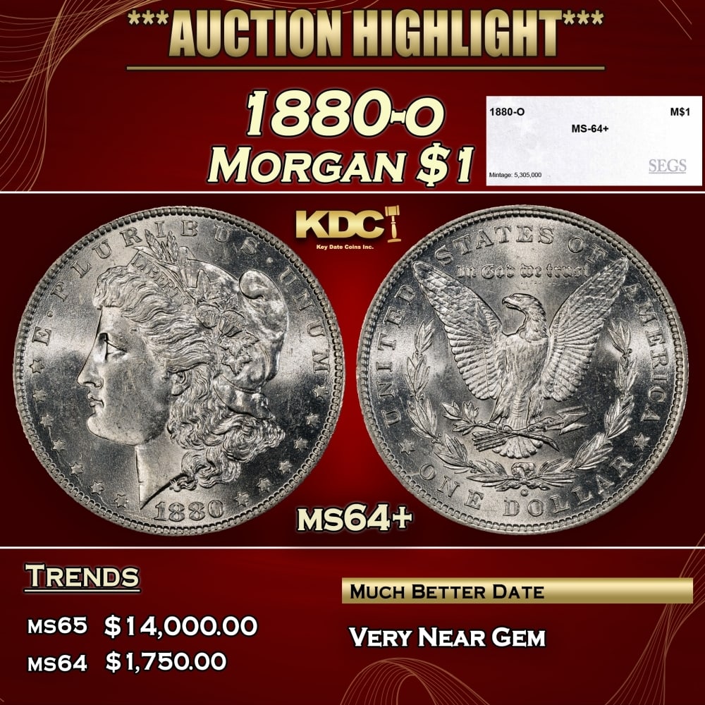 1880-o Morgan Dollar $1 ms64+ SEGS (1 of 4)