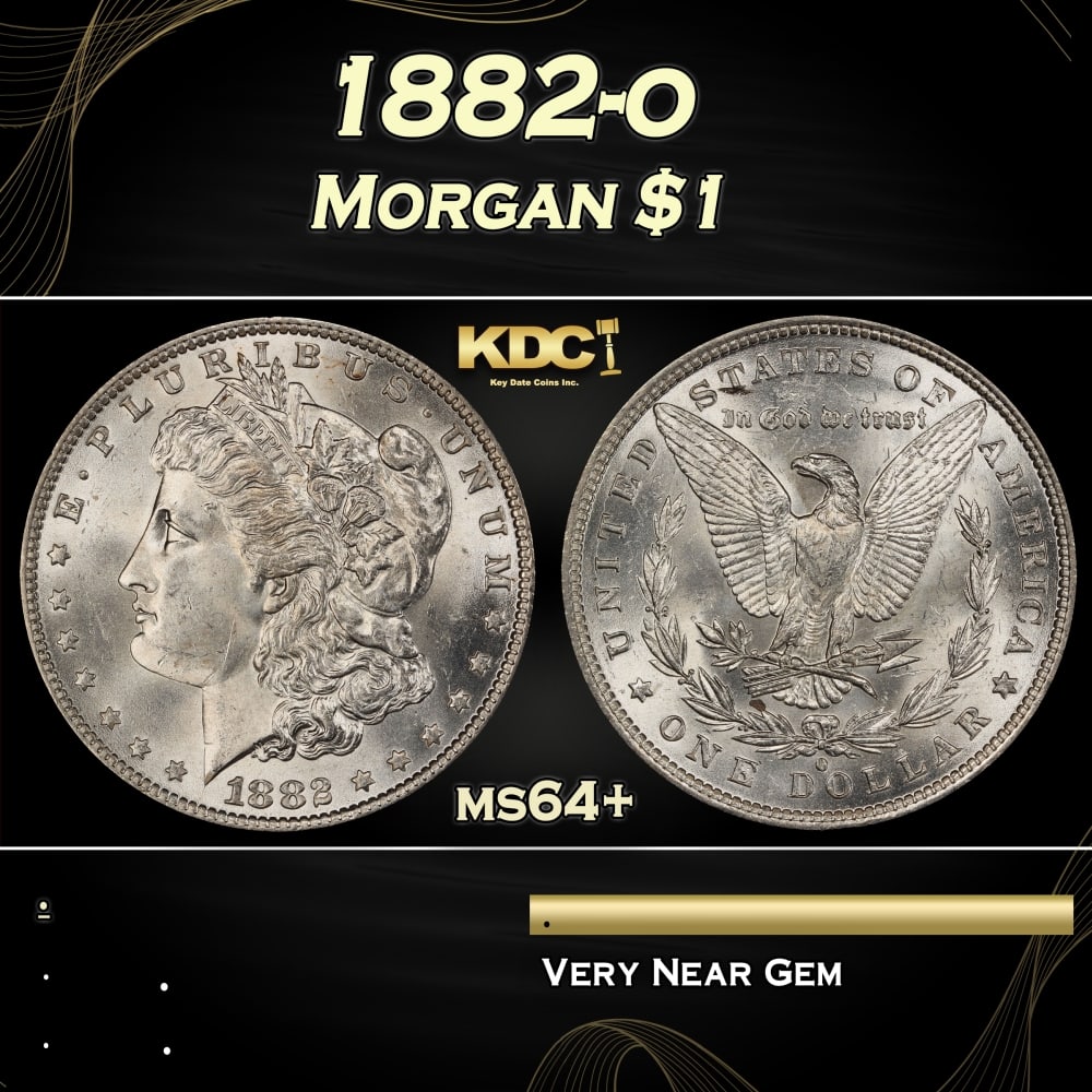1882-o Morgan Dollar $1 Grades ms64+ (1 of 3)