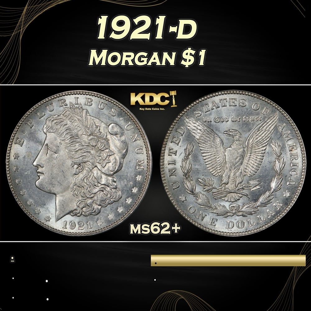 1921-d Morgan Dollar $1 Grades ms62+ (1 of 3)
