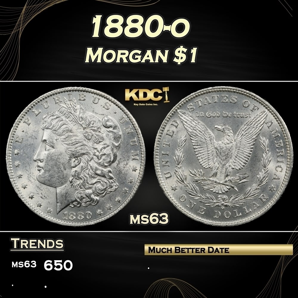 1880-o Morgan Dollar $1 Grades ms63 (1 of 3)