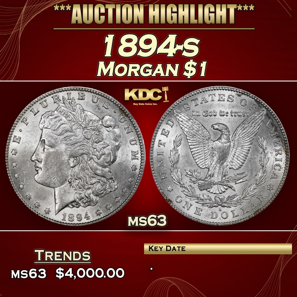 1894-s Morgan Dollar $1 ms63 USCG (1 of 3)