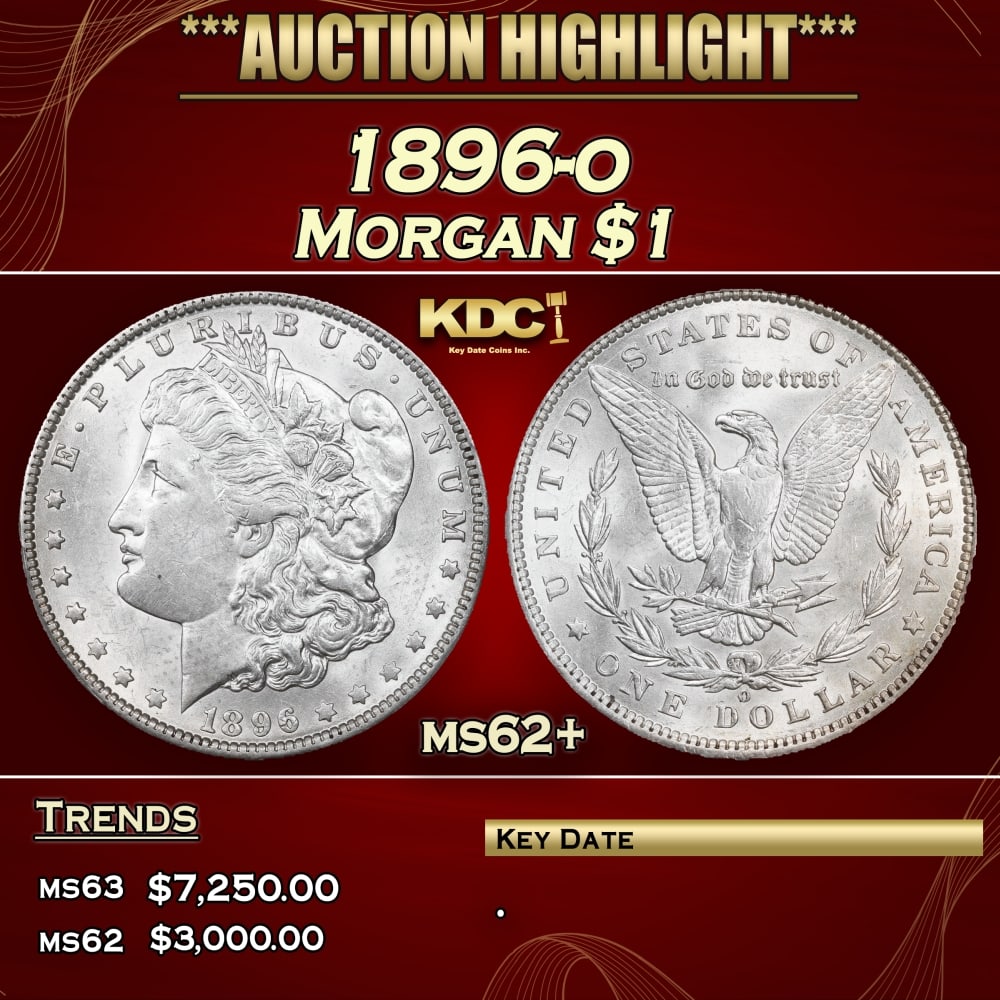 1896-o Morgan Dollar $1 ms62+ USCG (1 of 3)