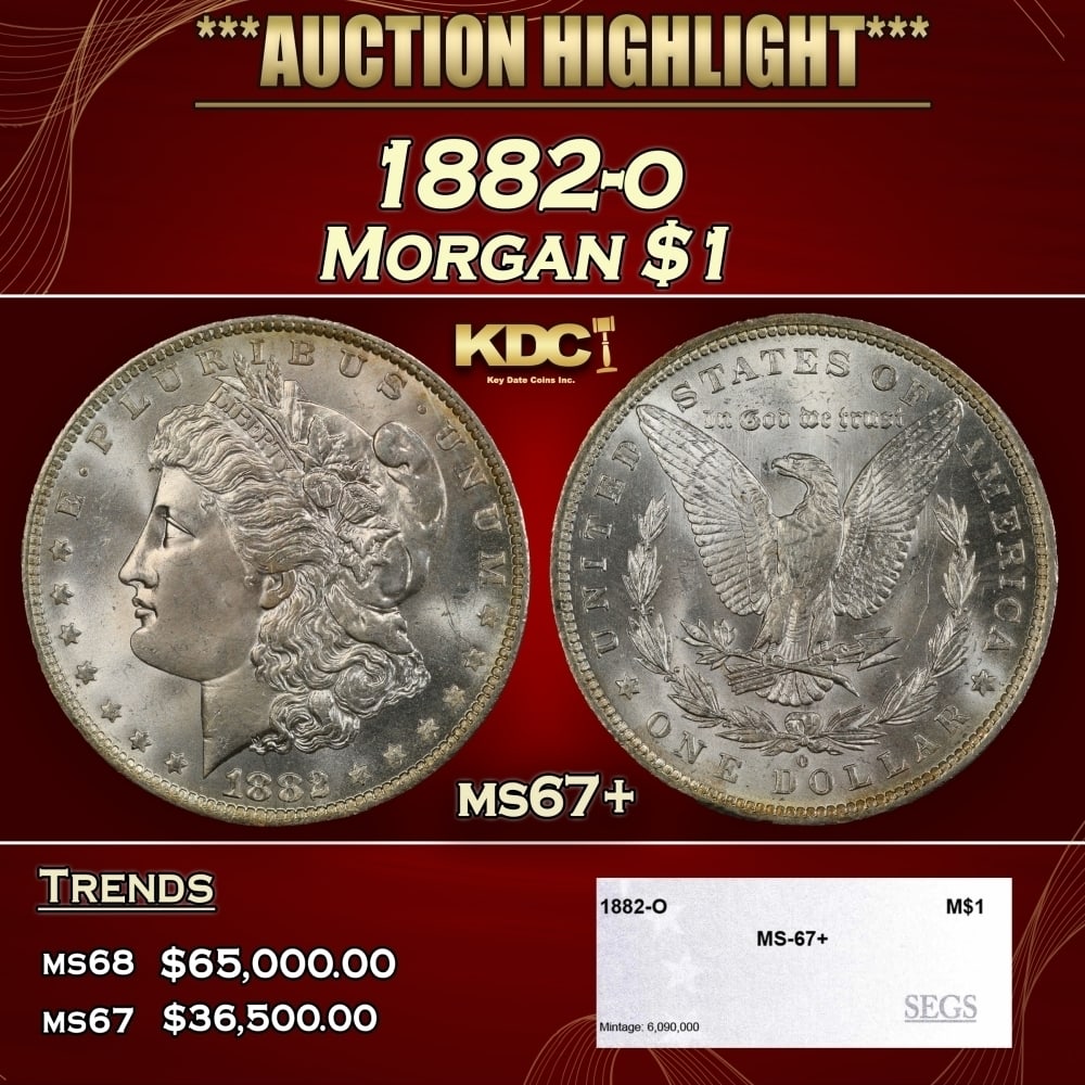 1882-o Morgan Dollar $1 ms67+ SEGS (1 of 4)