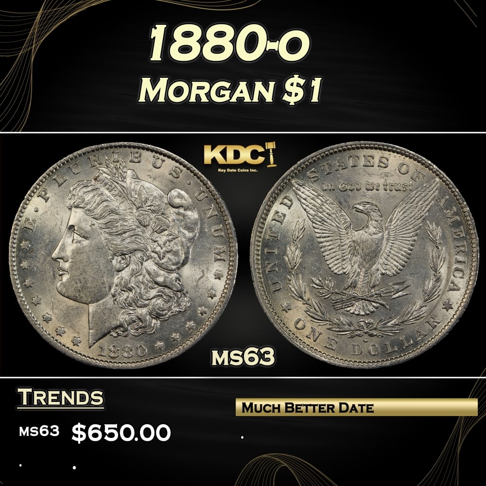 1880-o Morgan Dollar $1 Grades ms63 (1 of 3)