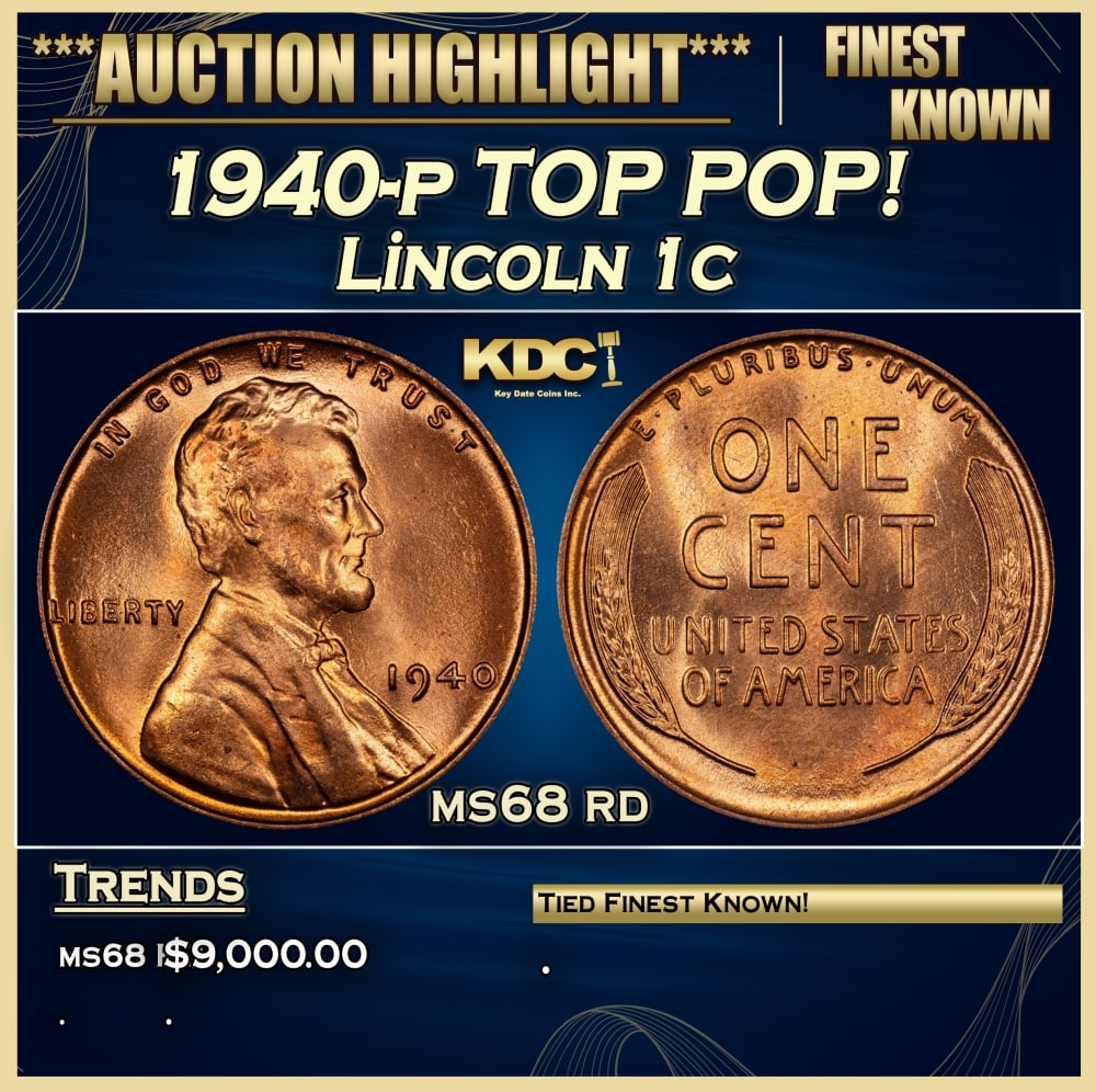 1940-p Lincoln Cent TOP POP! 1c ms68 rd SEGS (1 of 3)