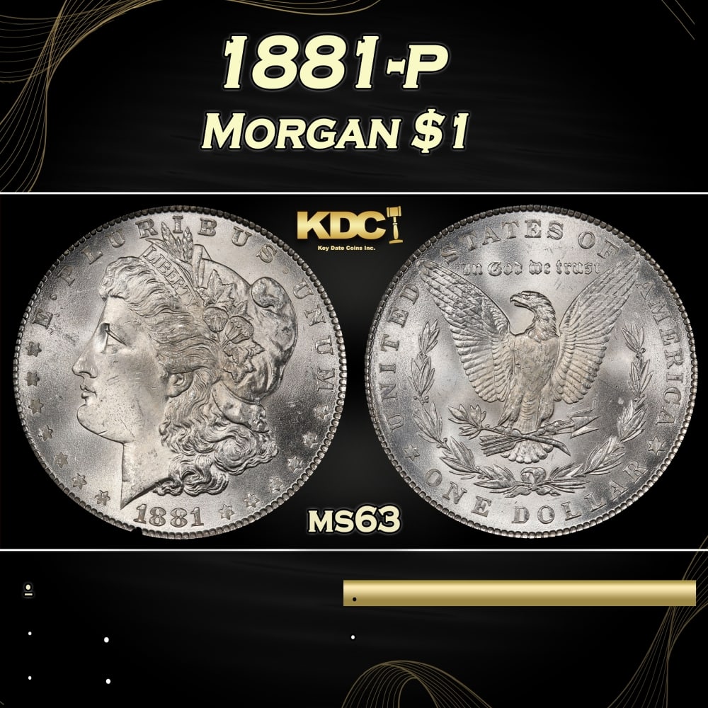 1881-p Morgan Dollar $1 Grades ms63 (1 of 3)