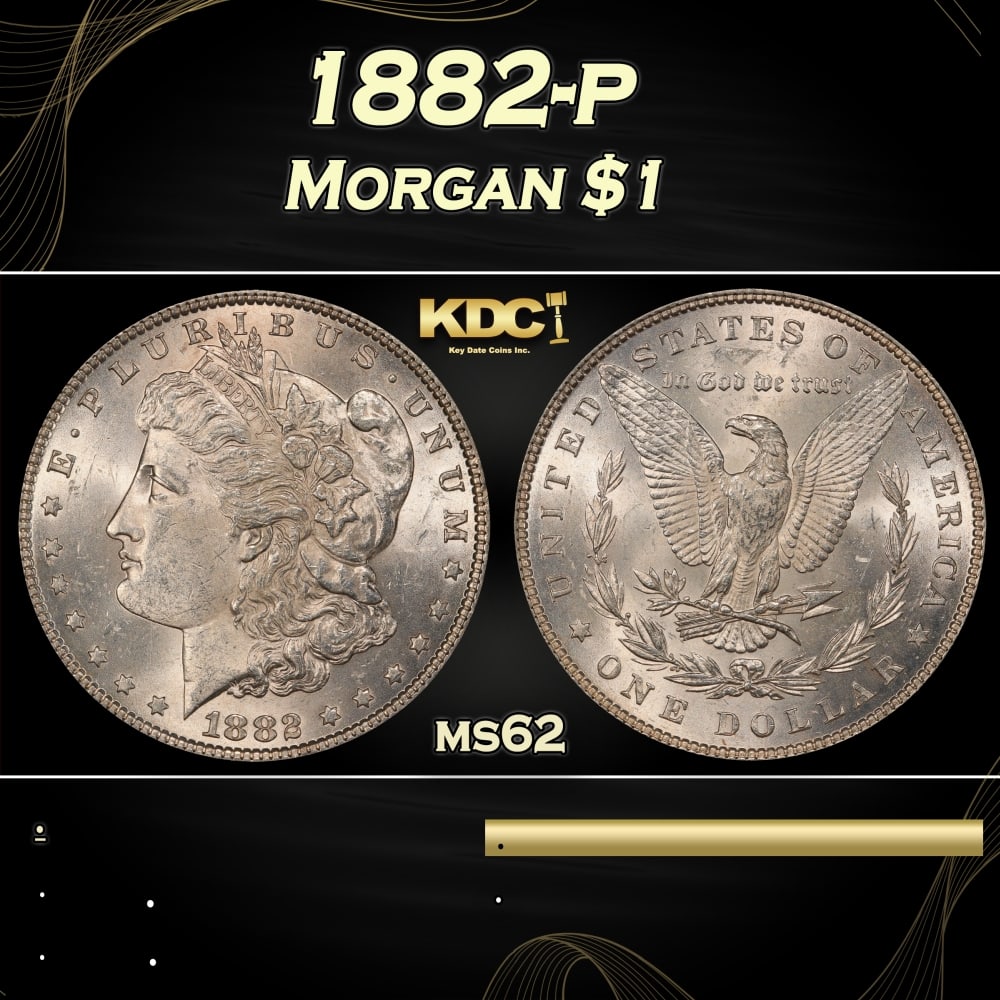 1882-p Morgan Dollar $1 Grades ms62 (1 of 3)