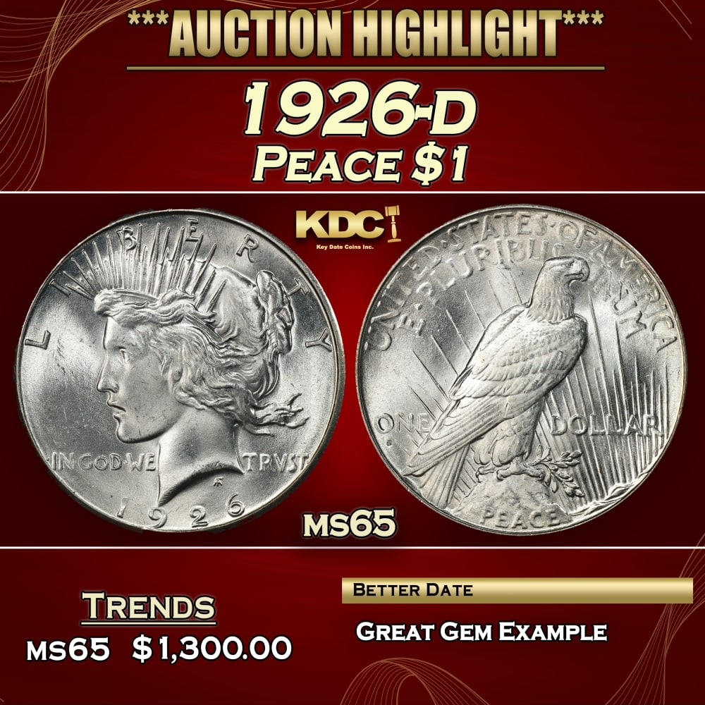 1926-d Peace Dollar $1 ms65 SEGS (1 of 3)