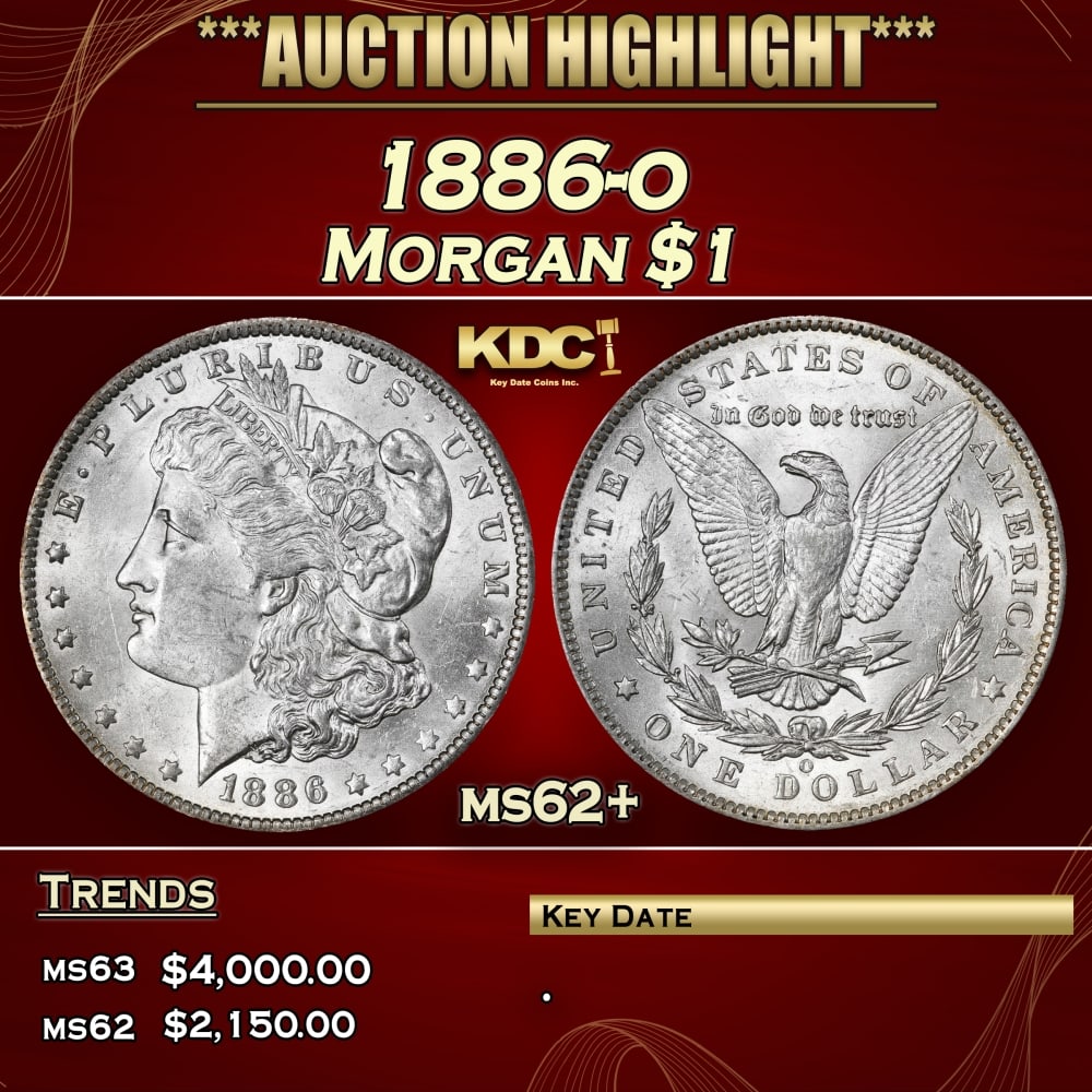 1886-o Morgan Dollar $1 ms62+ USCG (1 of 3)