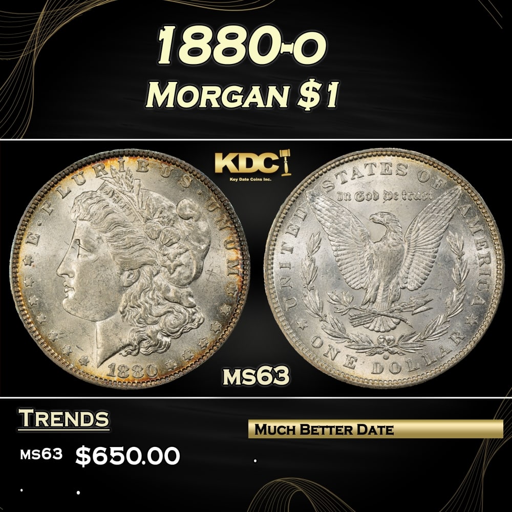 1880-o Morgan Dollar $1 Grades ms63 (1 of 3)