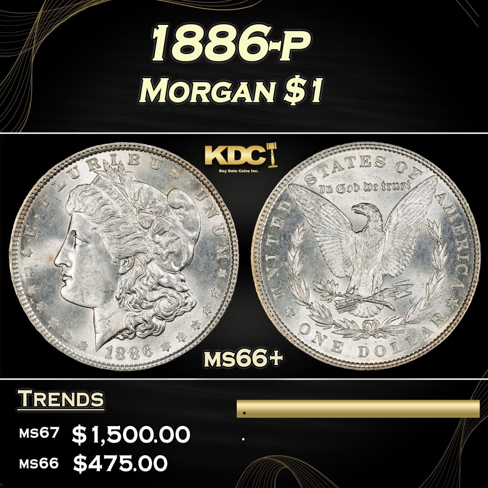 1886-p Morgan Dollar $1 ms66+ SEGS (1 of 3)