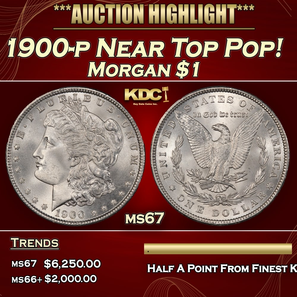 1900-p Morgan Dollar Near Top Pop! $1 ms67 SEGS: 1900-p Near Top Pop! Morgan Dollar $1 ms67 SEGS. 0