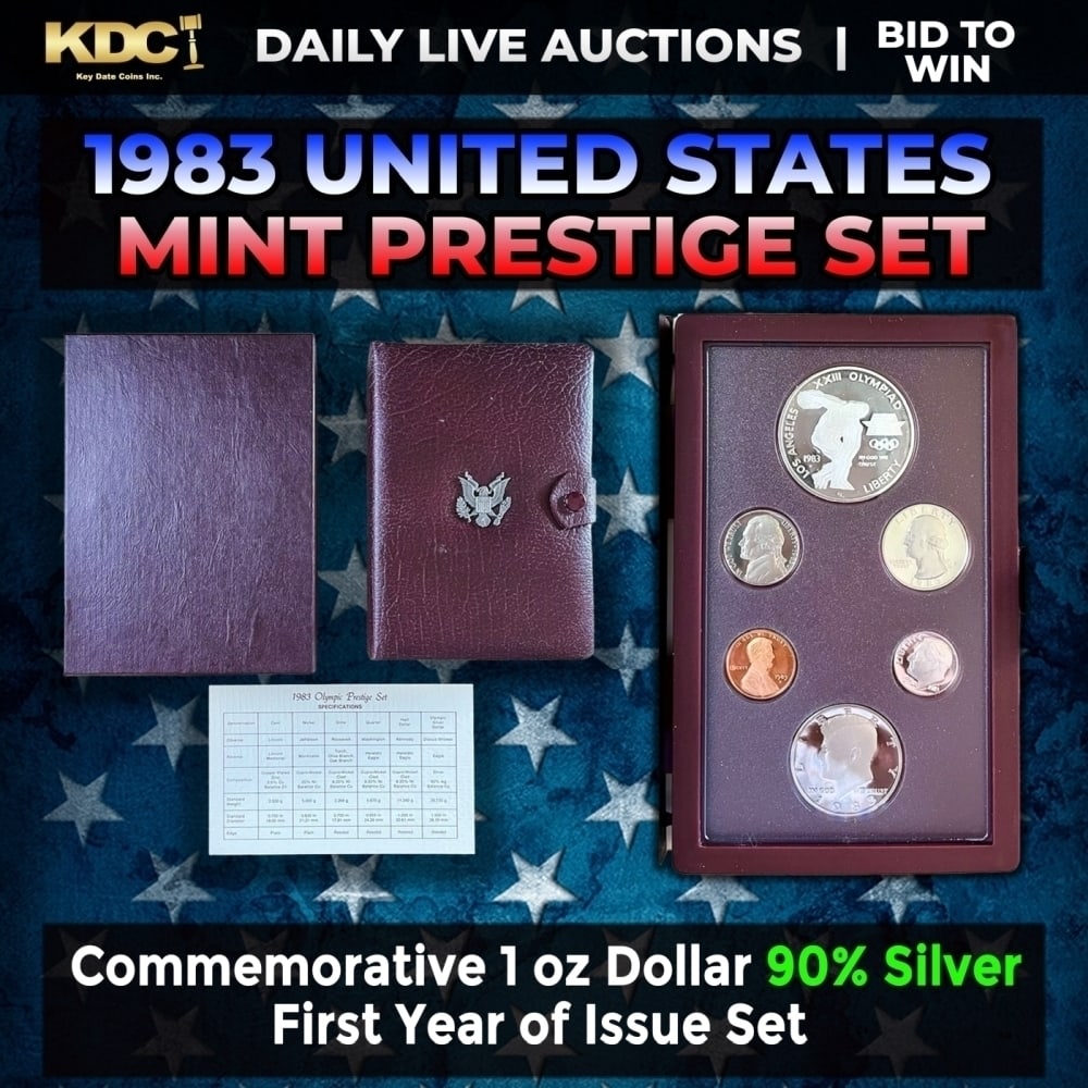 1983 United States Mint Prestige Proof Set 6 Coins First Year Of Issue W/ Box & COA (1 of 1)