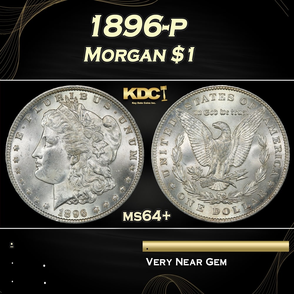 1896-p Morgan Dollar $1 Grades ms64+ (1 of 3)