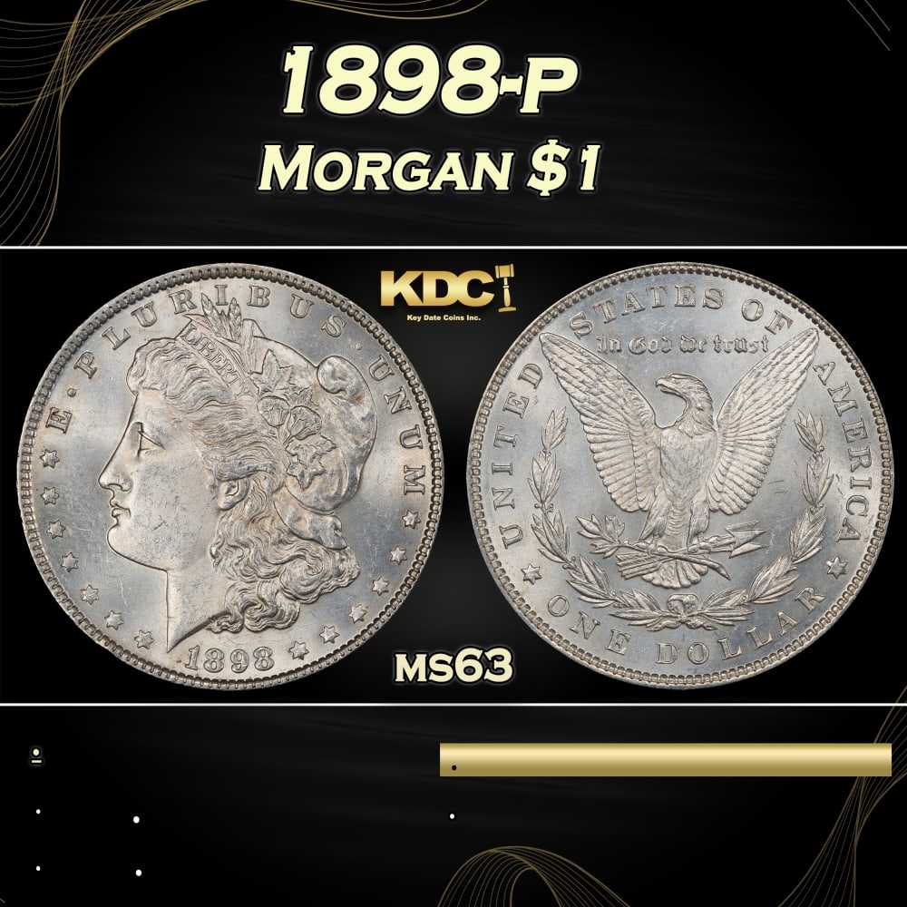 1898-p Morgan Dollar $1 Grades ms63 (1 of 3)
