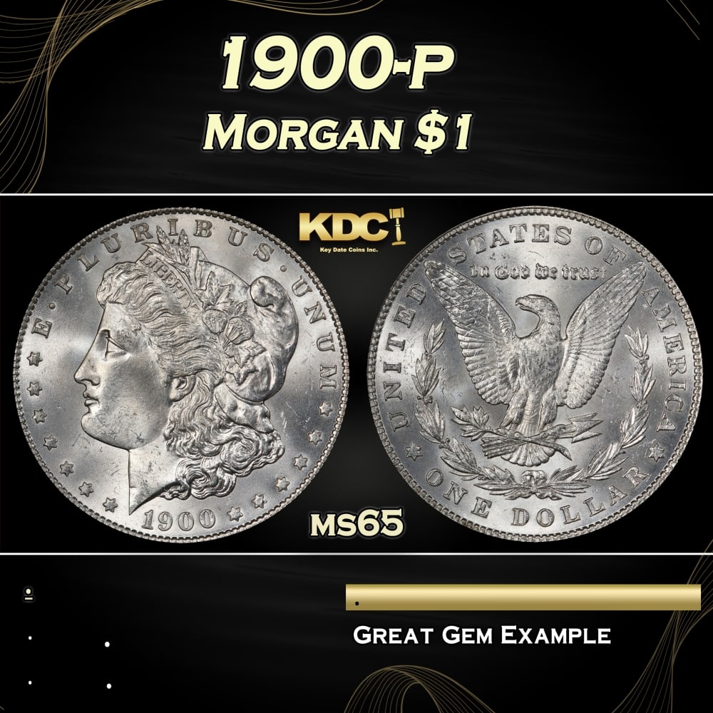 1900-p Morgan Dollar $1 Grades ms65 (1 of 3)