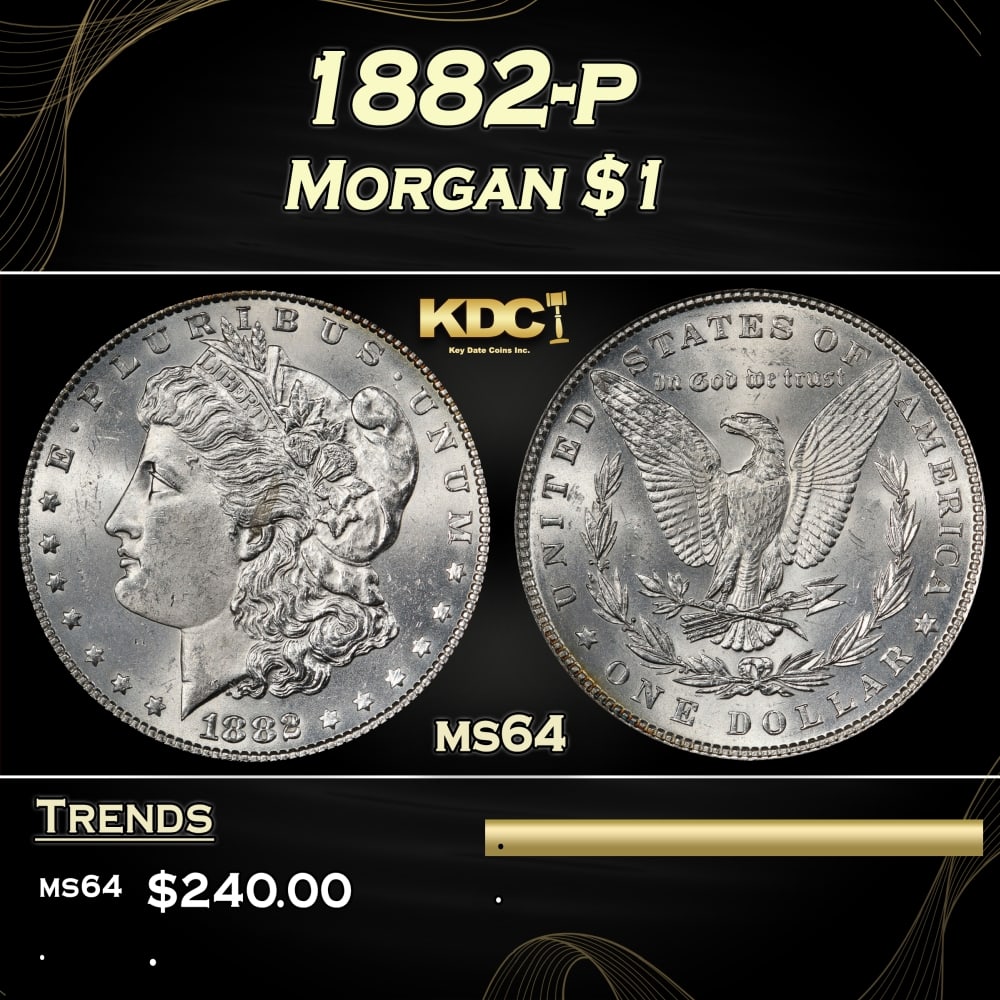 1882-p Morgan Dollar $1 Grades ms64: 1882-p Morgan Dollar $1 Grades ms64. 0