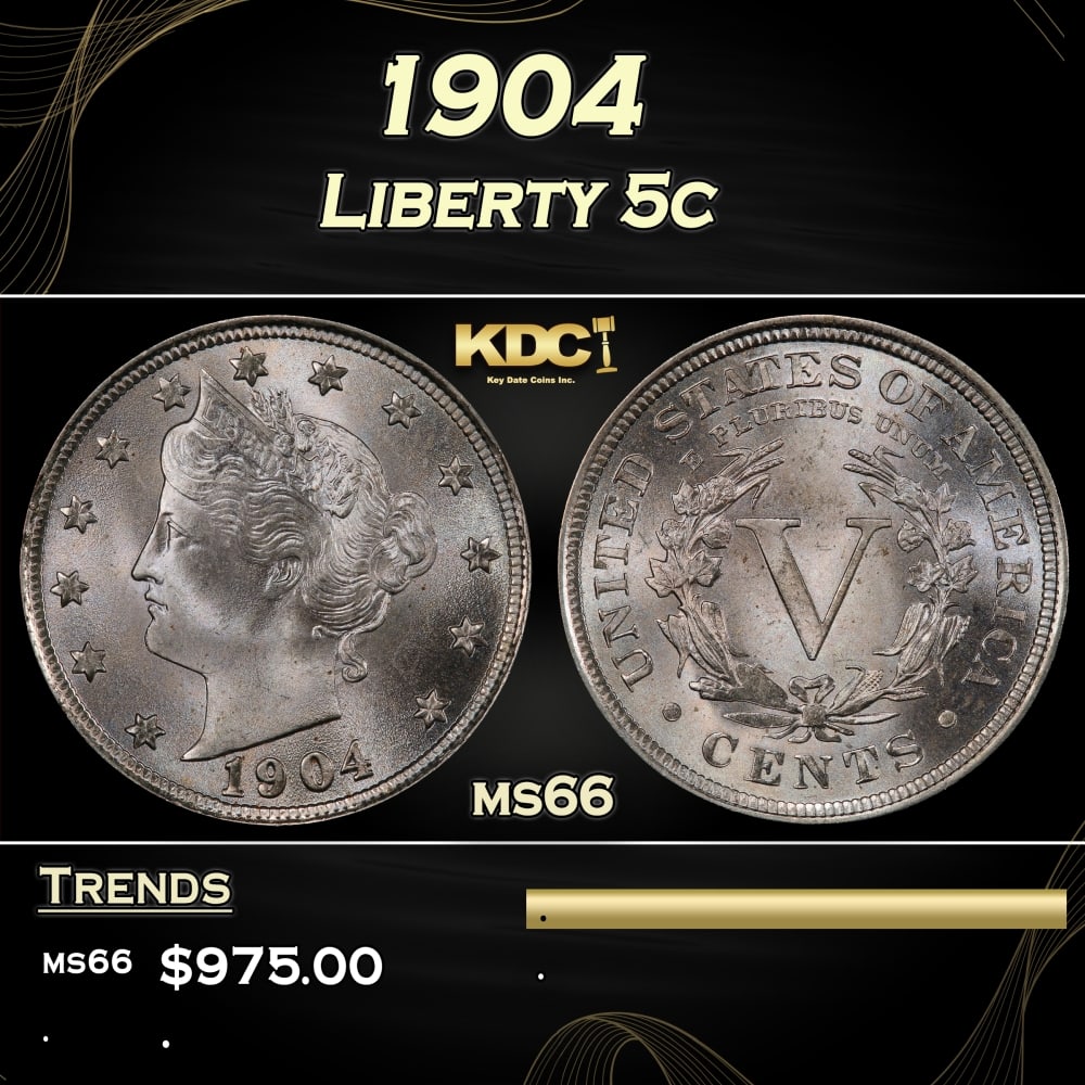 1904 Liberty Nickel 5c ms66 SEGS (1 of 3)