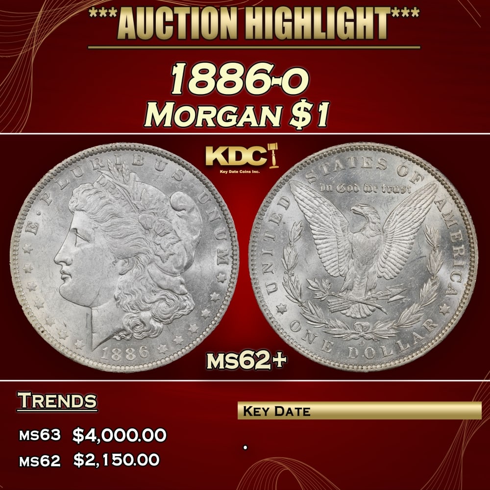 1886-o Morgan Dollar $1 ms62+ USCG (1 of 3)