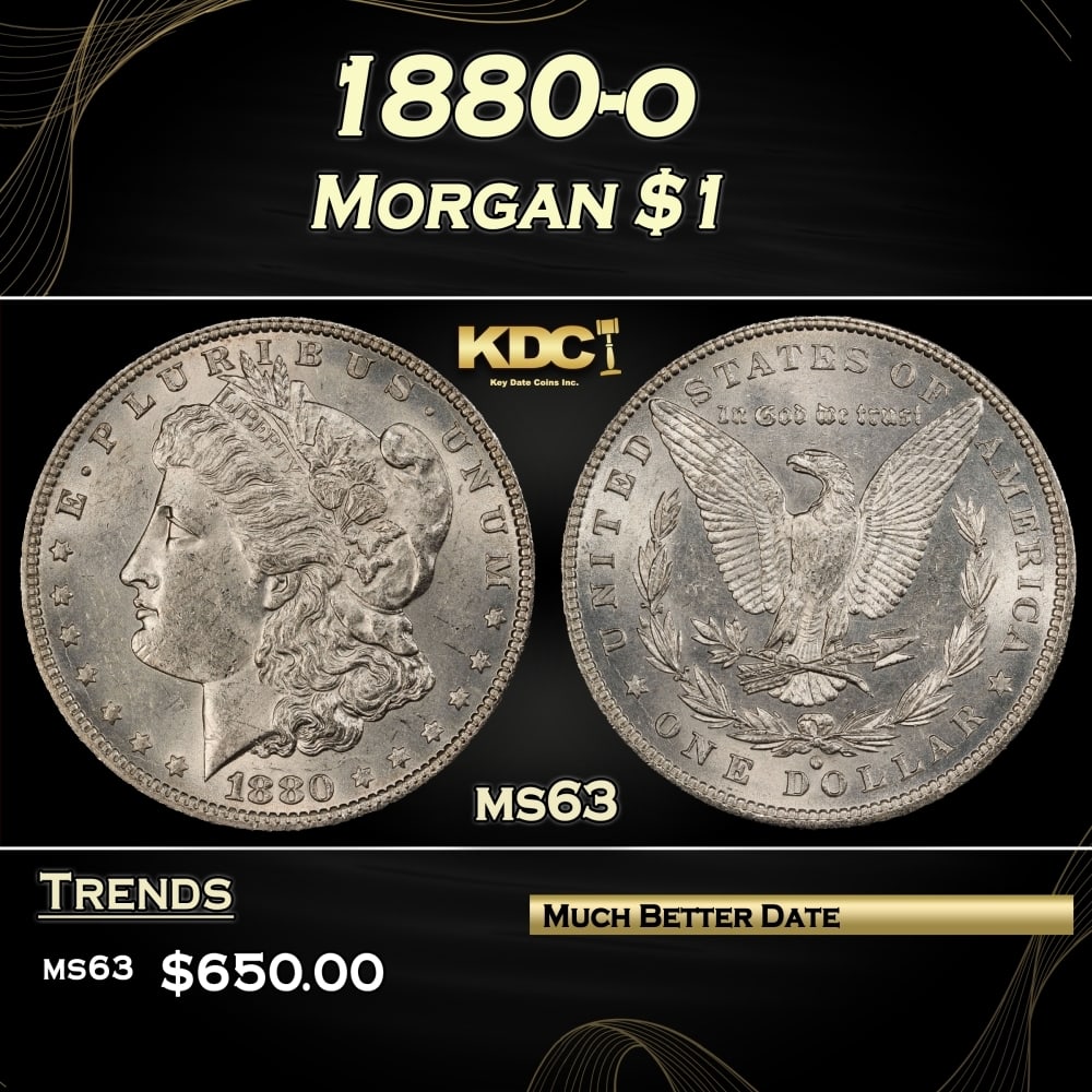 1880-o Morgan Dollar $1 Grades ms63 (1 of 3)
