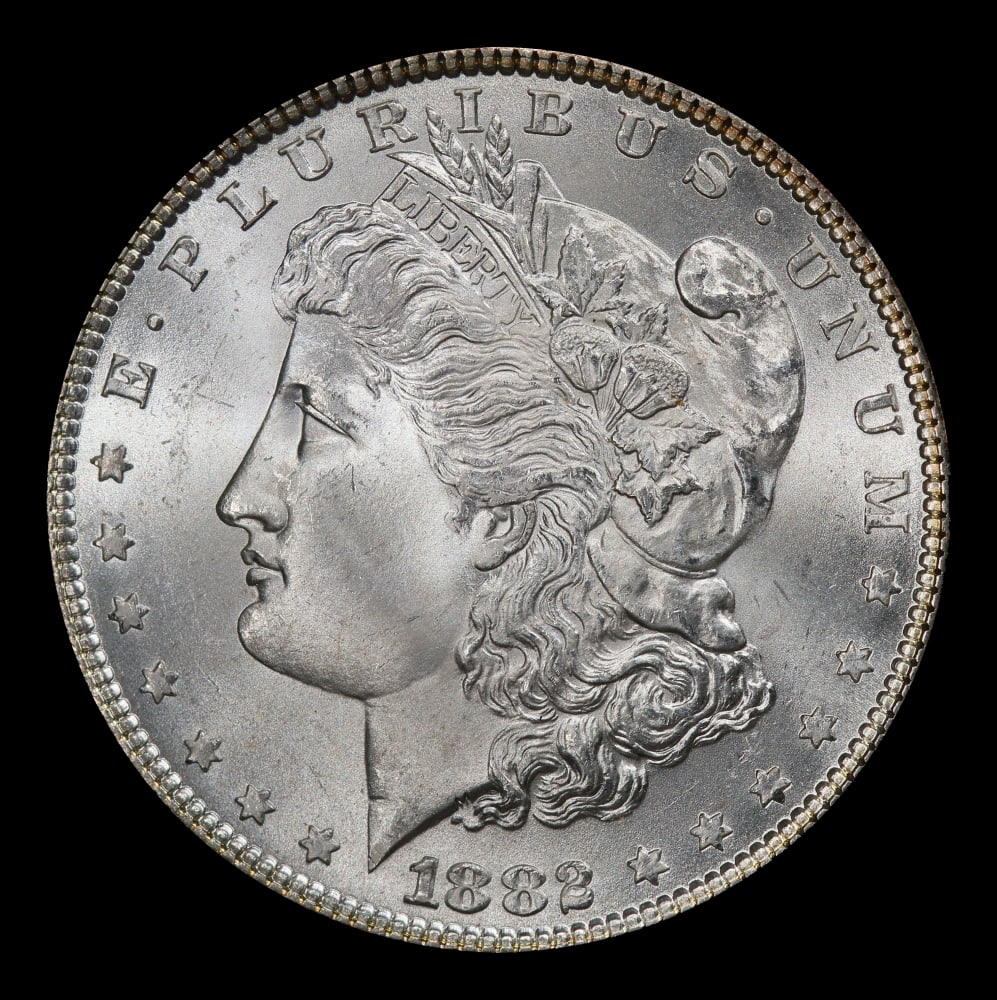 1882-p Morgan Dollar $1 Grades ms65+ - 2