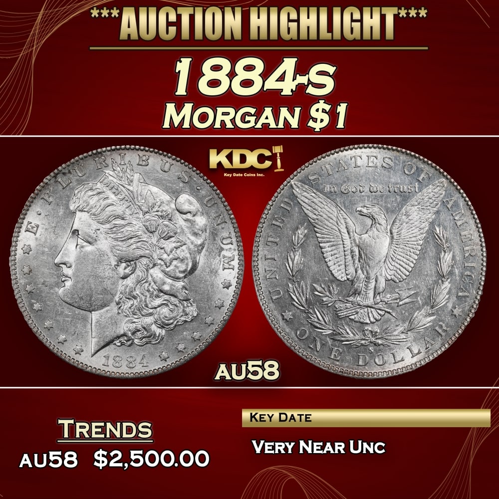 1884-s Morgan Dollar $1 au58 SEGS (1 of 3)