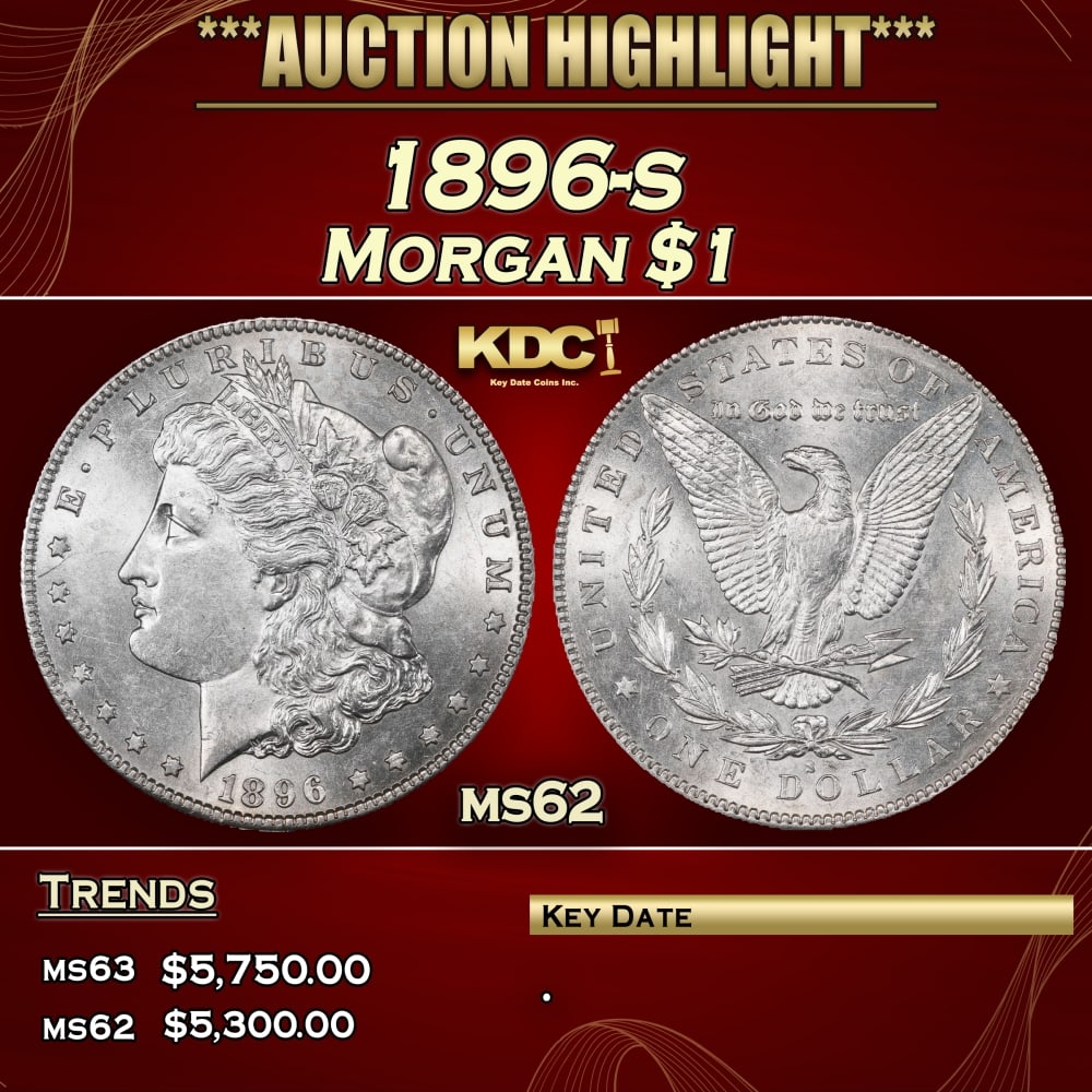 1896-s Morgan Dollar $1 ms62 USCG (1 of 3)