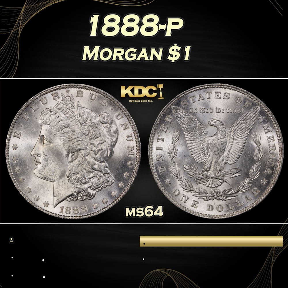 1888-p Morgan Dollar $1 Grades ms64 (1 of 3)