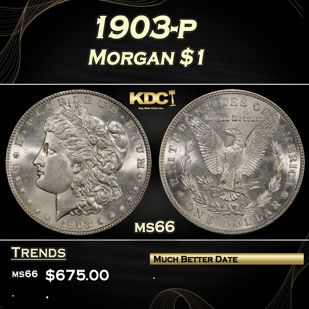 1903-p Morgan Dollar $1 Grades ms66 (1 of 3)