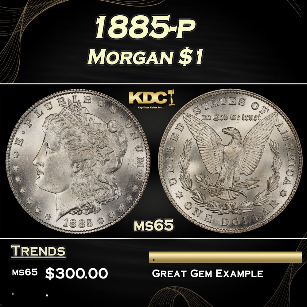 1885-p Morgan Dollar $1 Grades ms65: 1885-p Morgan Dollar $1 Grades ms65. 0
