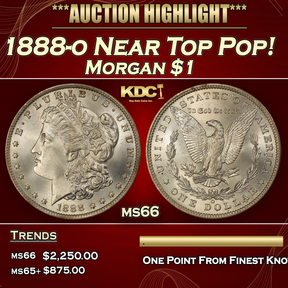 1888-o Morgan Dollar Near Top Pop! $1 ms66 SEGS (1 of 3)