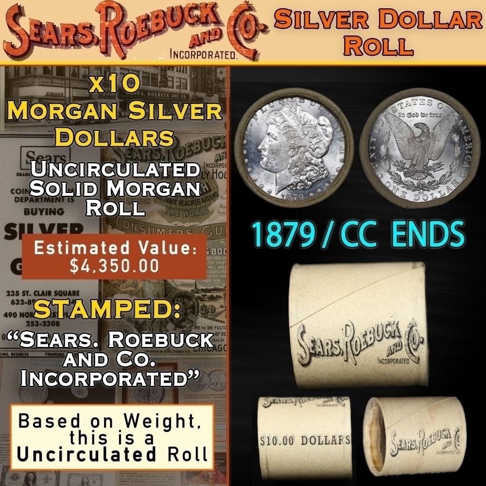 10 SEARS UNC Morgan Dollar $1 CC End 1879 & CC Ends (1 of 8)