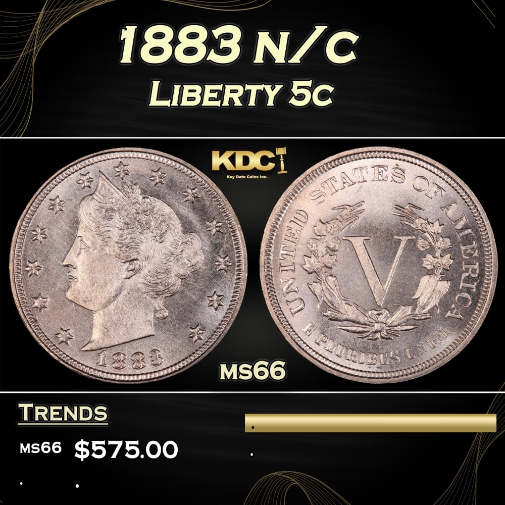 1883 n/c Liberty Nickel 5c Grades ms66 (1 of 3)