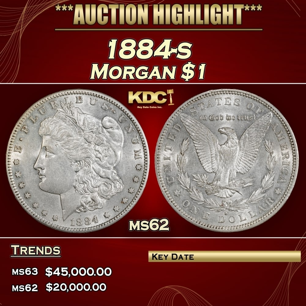 1884-s Morgan Dollar $1 ms62 USCG (1 of 3)