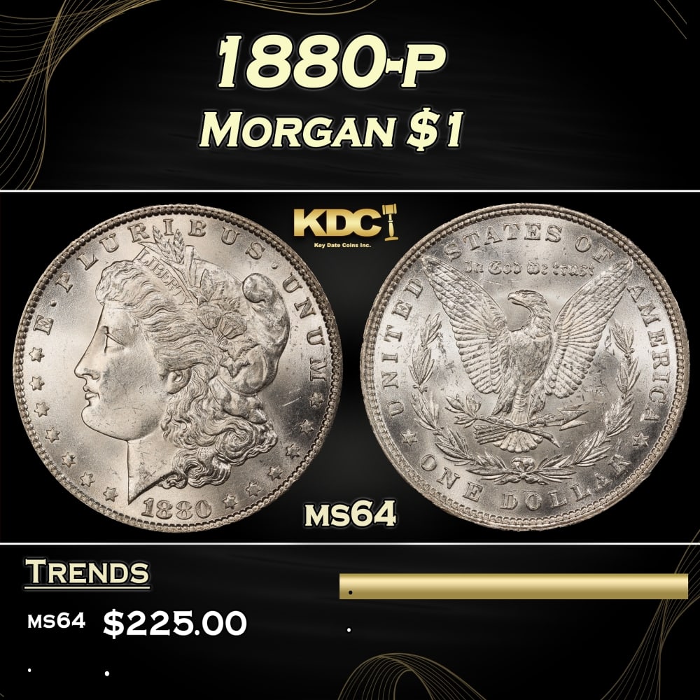1880-p Morgan Dollar $1 Grades ms64 (1 of 3)