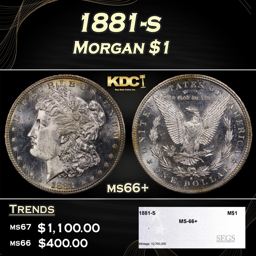 1881-s Morgan Dollar $1 ms66+ SEGS (1 of 4)
