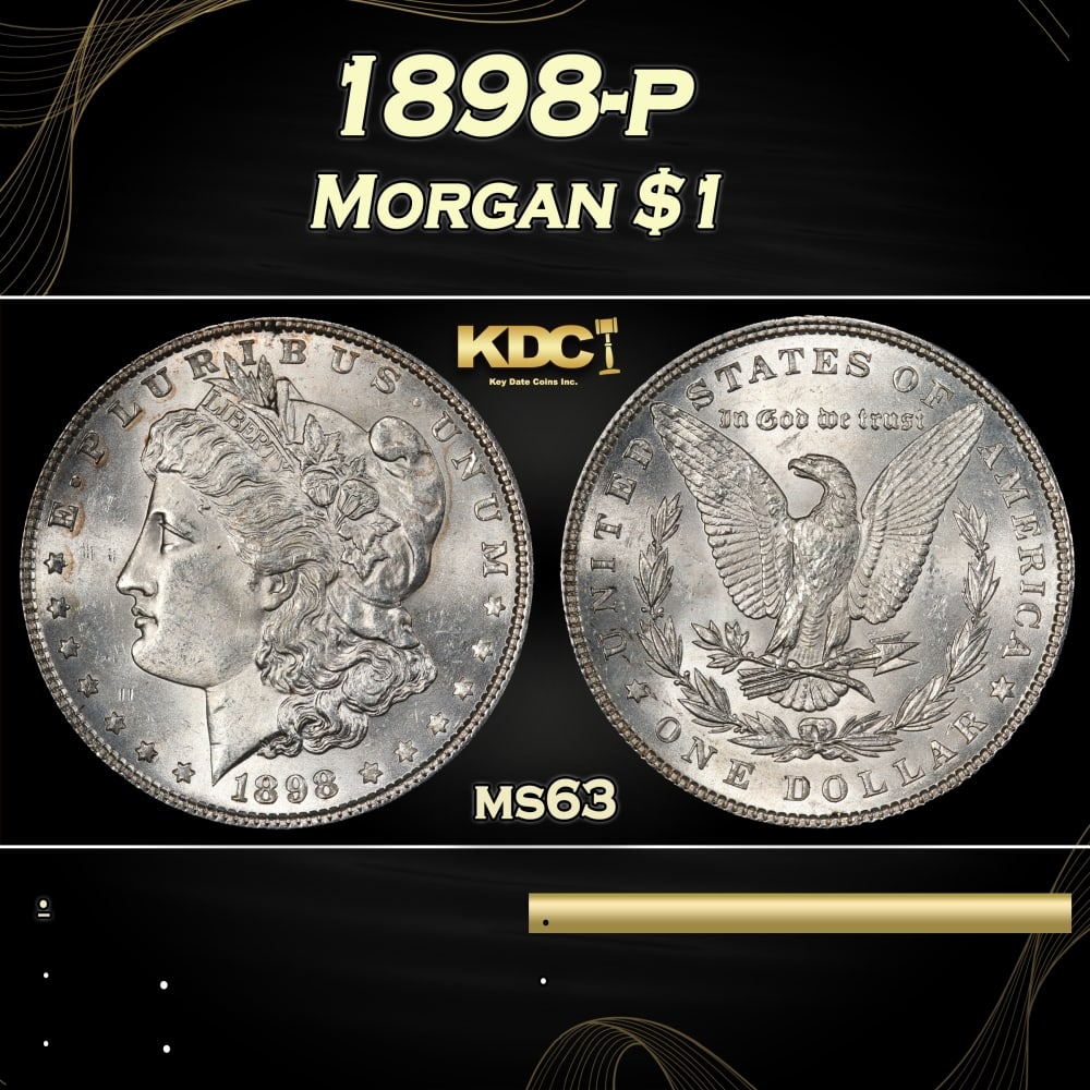 1898-p Morgan Dollar $1 Grades ms63 (1 of 3)