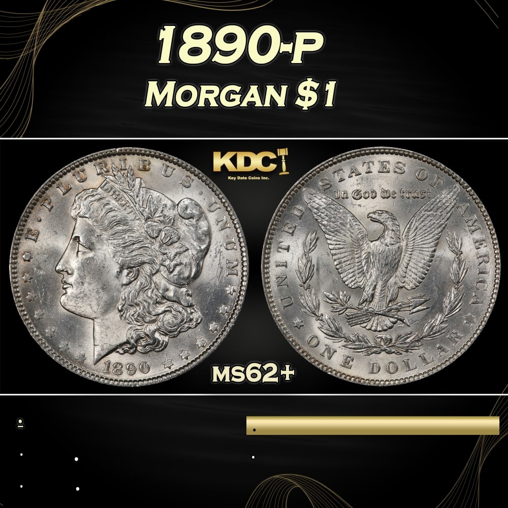 1890-p Morgan Dollar $1 Grades ms62+ (1 of 3)
