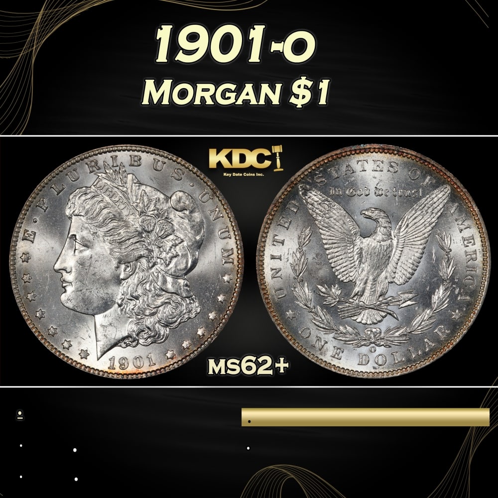 1901-o Morgan Dollar $1 Grades ms62+ (1 of 3)