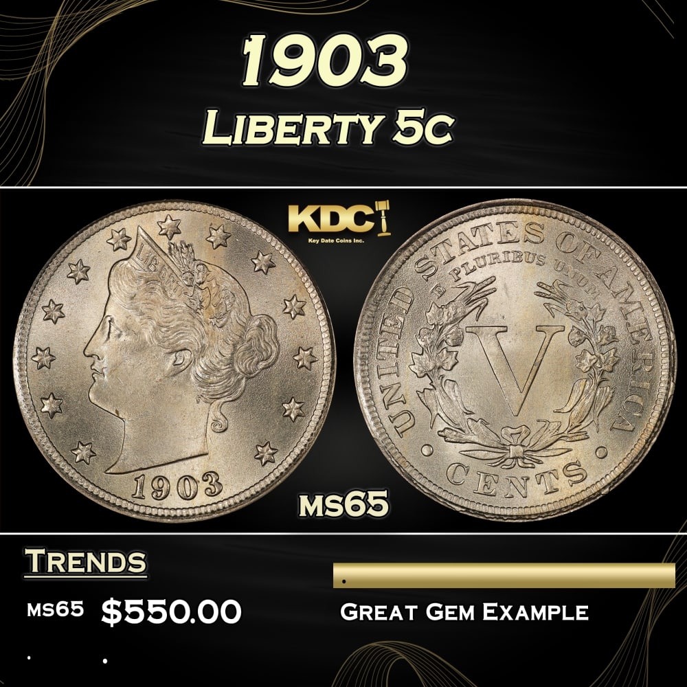 1903 Liberty Nickel 5c Grades ms65 (1 of 3)