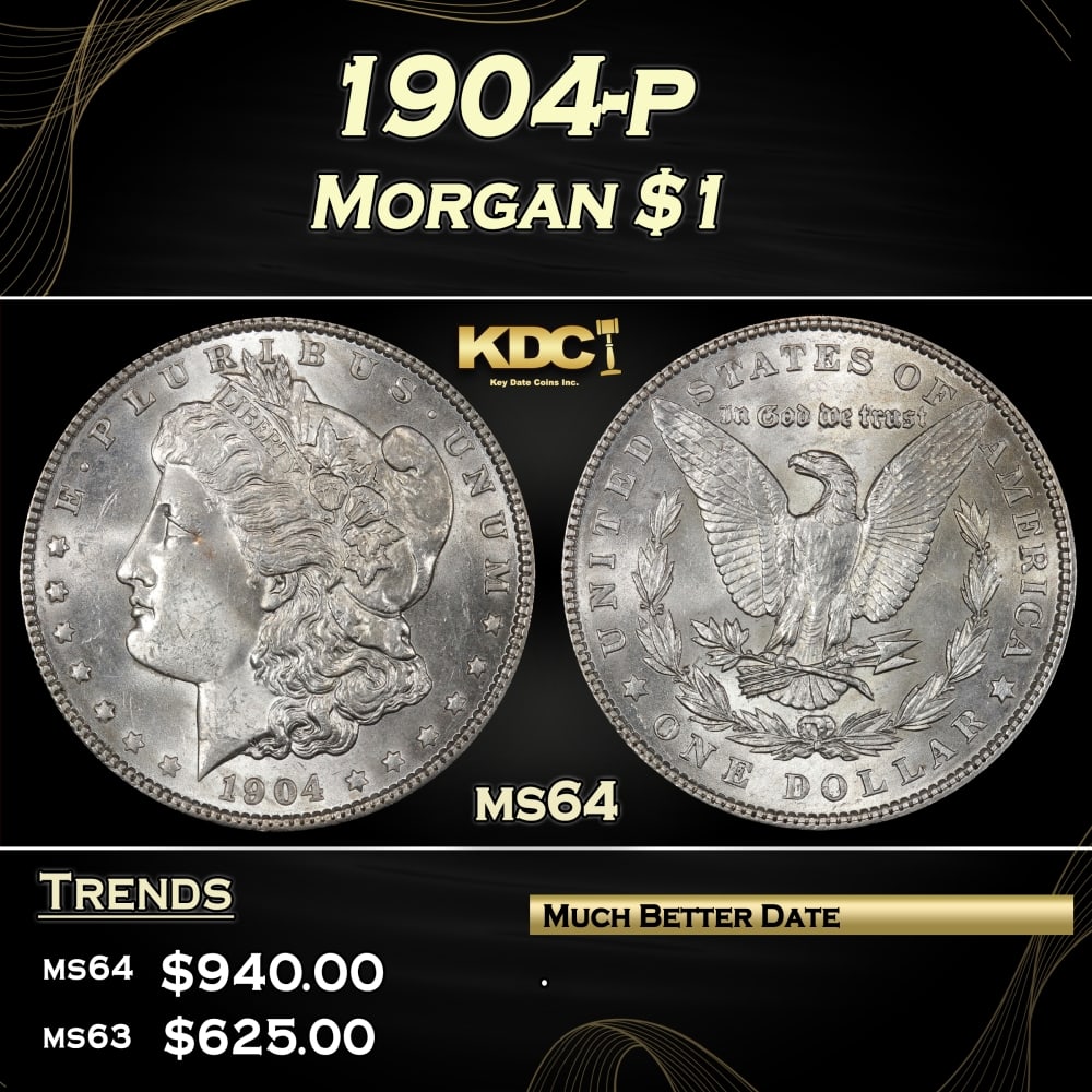 1904-p Morgan Dollar $1 Grades ms64 (1 of 3)