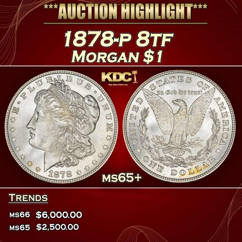 1878-p 8tf Morgan Dollar $1 ms65+ SEGS (1 of 4)
