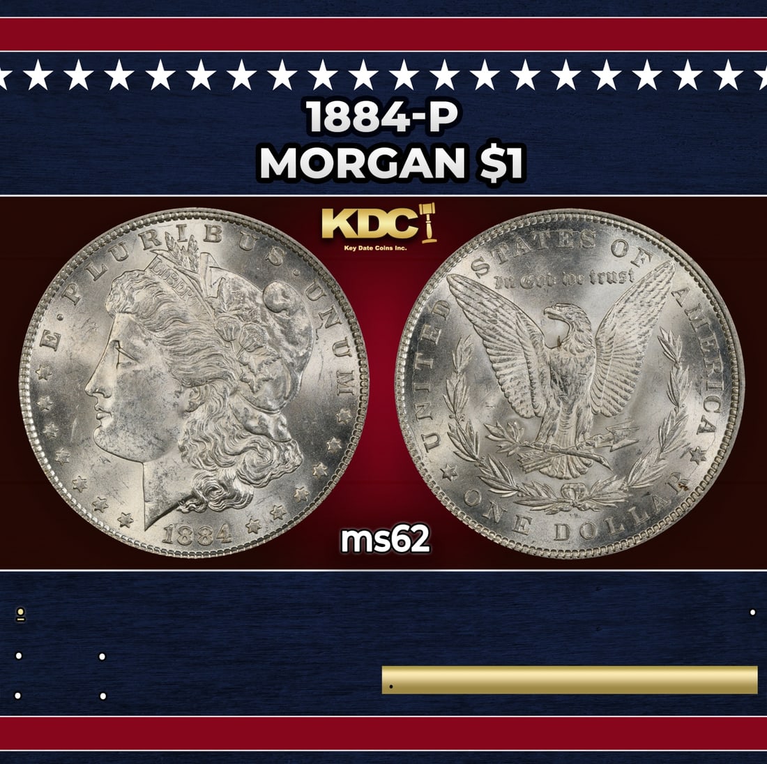 1884-p Morgan Dollar $1 Grades ms62 (1 of 3)