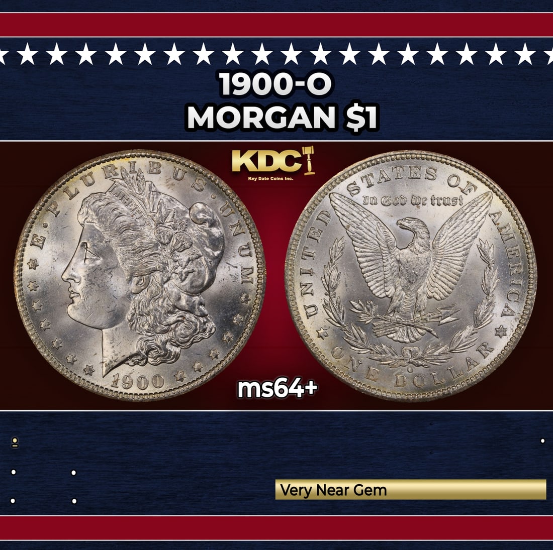 1900-o Morgan Dollar $1 Grades ms64+ (1 of 3)